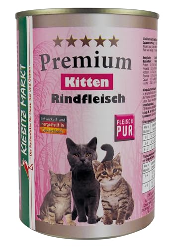 Kiebitz Markt Premium Dose Kitten Rindfleisch Katzenfutter Nassfutter (24 x 400 g) von Kiebitz Markt