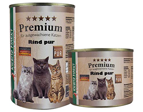 Kiebitz Markt Premium Dose Rind pur Katzenfutter Nassfutter (24 x 200 g) von Kiebitz Markt