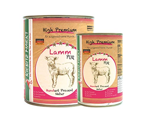 Kiebitzmarkt High Premium Dose Lamm pur Hundefutter Nassfutter (24x400 g) von Kiebitz Markt