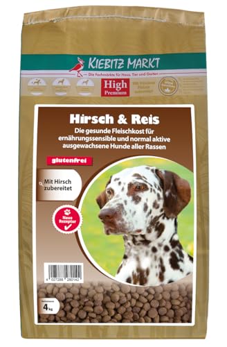 Kiebitzmarkt High Premium Hundefutter Trockenfutter Hirsch & Reis glutenfrei (1 kg) von Kiebitz Markt