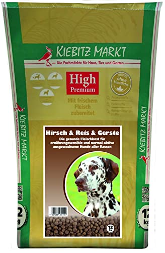 Kiebitzmarkt High Premium Hundefutter Trockenfutter Hirsch & Reis glutenfrei (12 kg) von Kiebitz Markt
