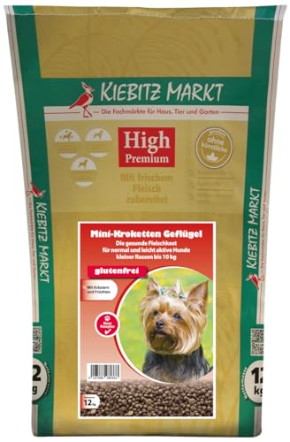 Kiebitzmarkt High Premium Hundefutter Trockenfutter Mini-Kroketten Geflügel glutenfrei (12 kg, Geflügel) von Kiebitz Markt