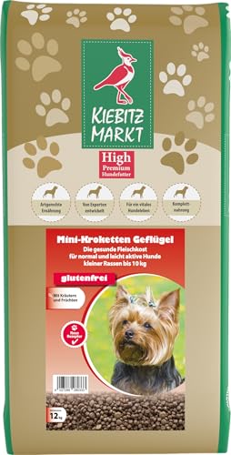 Kiebitzmarkt High Premium Hundefutter Trockenfutter Mini-Kroketten Geflügel glutenfrei (12 kg, Geflügel) von Kiebitz Markt