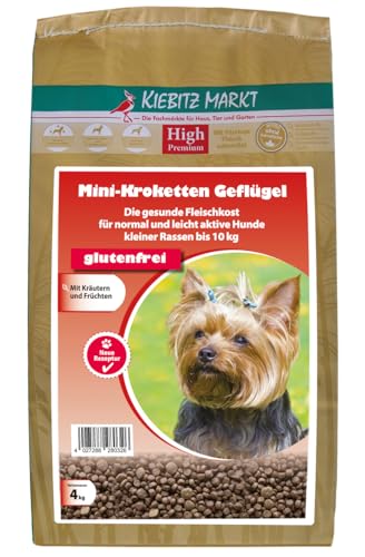 Kiebitzmarkt High Premium Hundefutter Trockenfutter Mini-Kroketten Geflügel glutenfrei (4 kg, Geflügel) von Kiebitz Markt