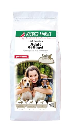 Kiebitzmarkt High Premium Hundefutter Trockenfutter kaltgepresst Adult Geflügel glutenfrei (1 kg) von Kiebitz Markt