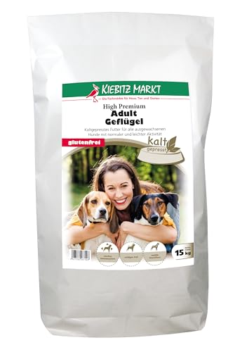 Kiebitzmarkt High Premium Hundefutter Trockenfutter kaltgepresst Adult Geflügel glutenfrei (15 kg) von Kiebitz Markt