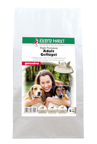 Kiebitzmarkt High Premium Hundefutter Trockenfutter kaltgepresst Adult Geflügel glutenfrei (5 kg) von Kiebitz Markt