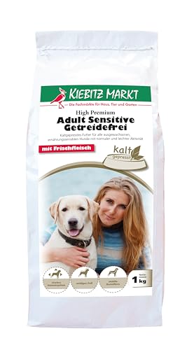 Kiebitzmarkt High Premium Hundefutter Trockenfutter kaltgepresst Adult Sensitive getreidefrei (1 kg) von Kiebitz Markt