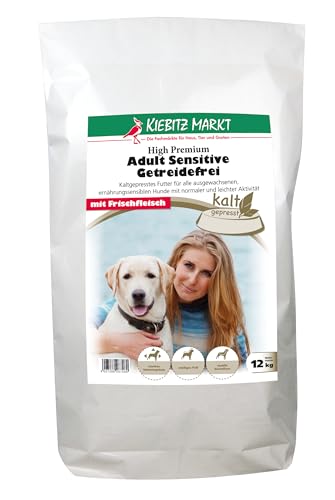 Kiebitzmarkt High Premium Hundefutter Trockenfutter kaltgepresst Adult Sensitive getreidefrei (12 kg) von Kiebitz Markt