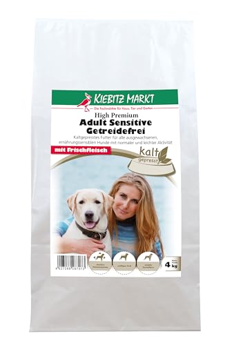 Kiebitzmarkt High Premium Hundefutter Trockenfutter kaltgepresst Adult Sensitive getreidefrei (4 kg) von Kiebitz Markt