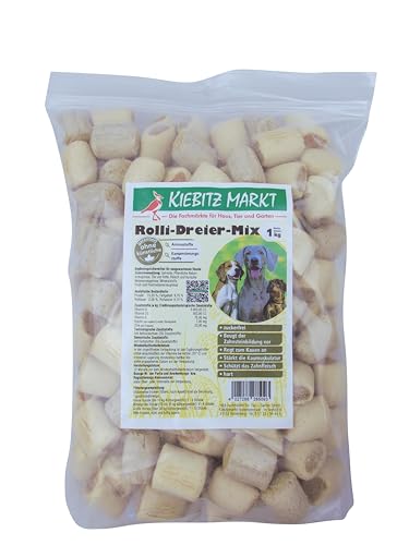 Kiebitzmarkt Rolli-Dreier-Mix Hundesnack zuckerfrei (1 kg) von Kiebitz Markt