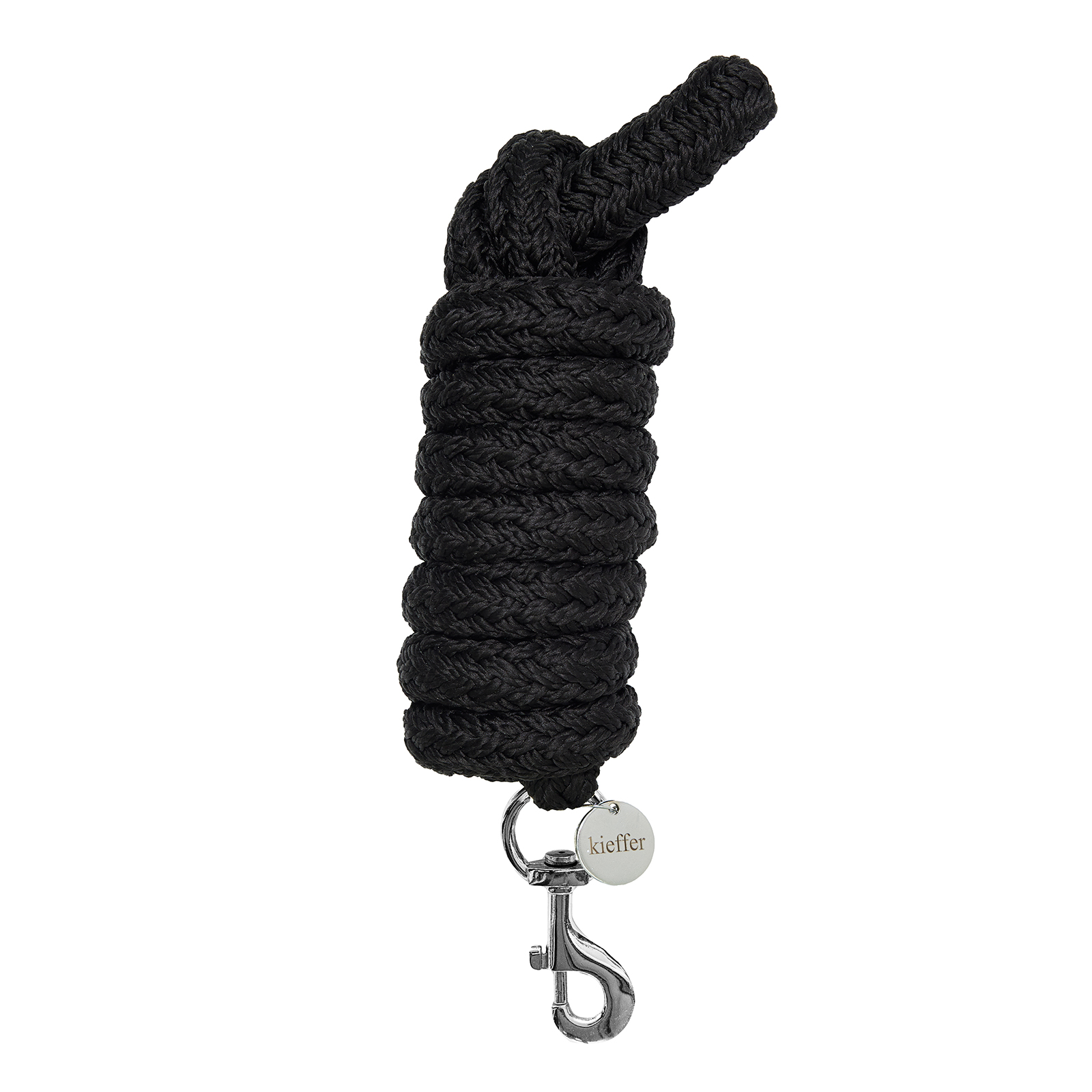 Kieffer Führstrick Satin Shine mit Karabiner Schwarz mit Chrom-Beschlägen von Kieffer