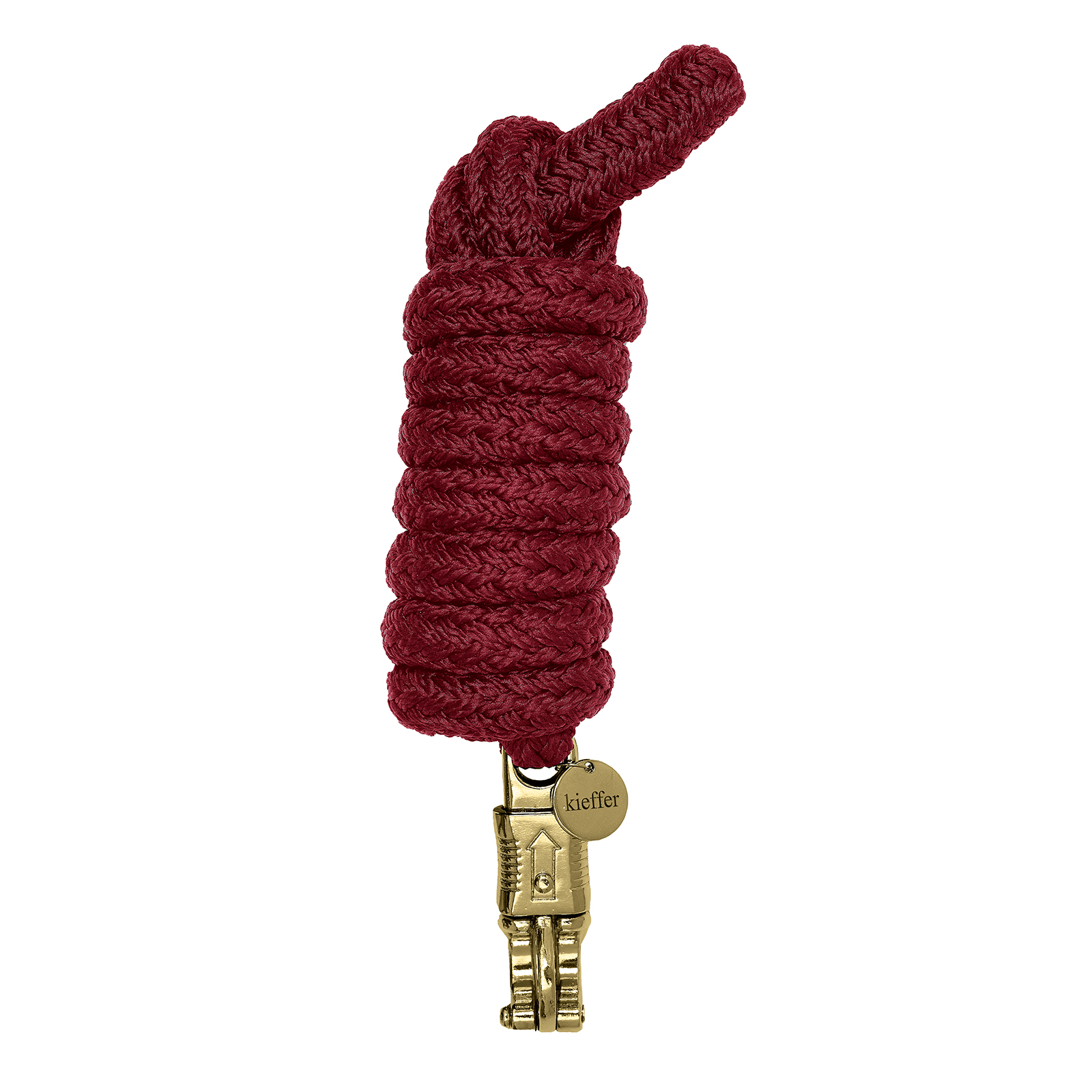 Kieffer Führstrick Satin Shine mit Panikhaken Burgund mit Messing-Beschlägen von Kieffer
