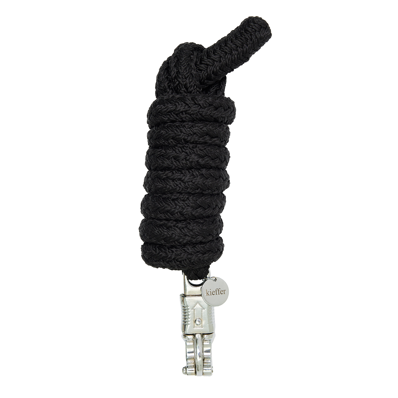 Kieffer Führstrick Satin Shine mit Panikhaken Schwarz mit Chrom-Beschlägen von Kieffer