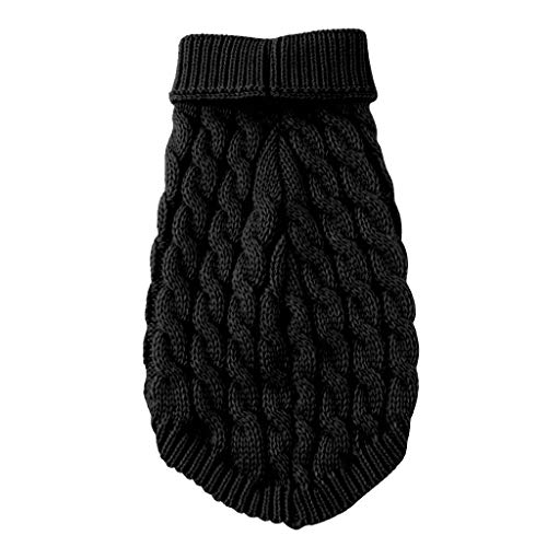 Hundepullover, Winter Warmer Hundepullover Kleine Hunde Rollkragen Strickpullover Hunde Pullover Weich Hundekleidung Hundepulli Hund Kleidung für Kleine Mittelgroße Hunde und Katzen (Black, L) von Kielsjajd