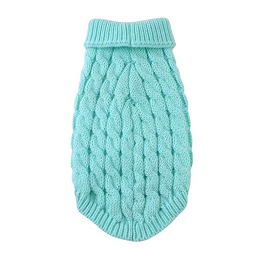 Hundepullover, Winter Warmer Hundepullover Kleine Hunde Rollkragen Strickpullover Hunde Pullover Weich Hundekleidung Hundepulli Hund Kleidung für Kleine Mittelgroße Hunde und Katzen (Blue, XL) von Kielsjajd