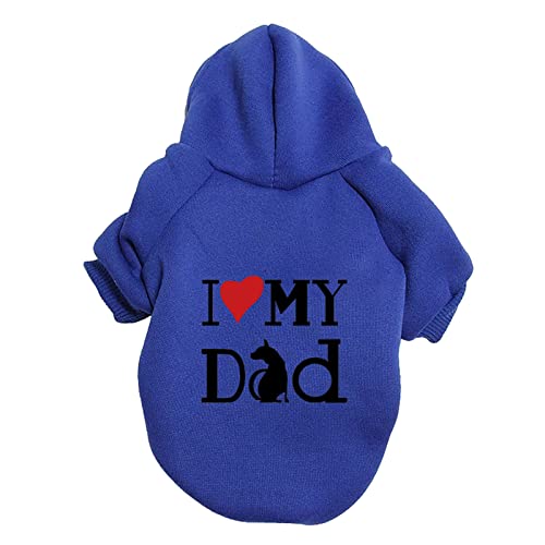 Hundepullover I Love My MOM / I Love My DAD Brief Druck Hundekleidung Große und kleine Hundepullover Haustierpullover Hundekleidung Haustierkleidung Kleidung Hundemantel Winter XS-9XL (b-Blue, XS) von Kielsjajd