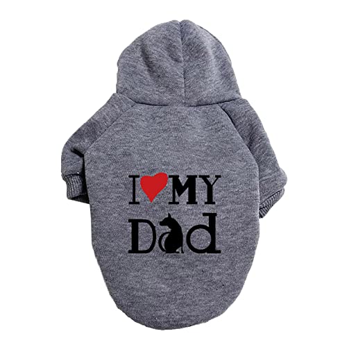 Hundepullover I Love My MOM / I Love My DAD Brief Druck Hundekleidung Große und kleine Hundepullover Haustierpullover Hundekleidung Haustierkleidung Kleidung Hundemantel Winter XS-9XL (b-Grey, L) von Kielsjajd