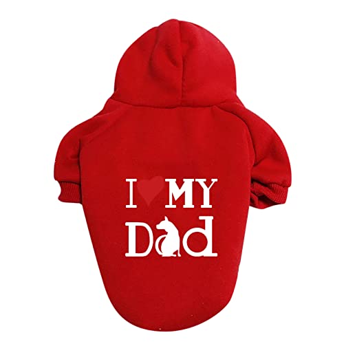 Hundepullover I Love My MOM / I Love My DAD Brief Druck Hundekleidung Große und kleine Hundepullover Haustierpullover Hundekleidung Haustierkleidung Kleidung Hundemantel Winter XS-9XL (b-Red, 3XL) von Kielsjajd