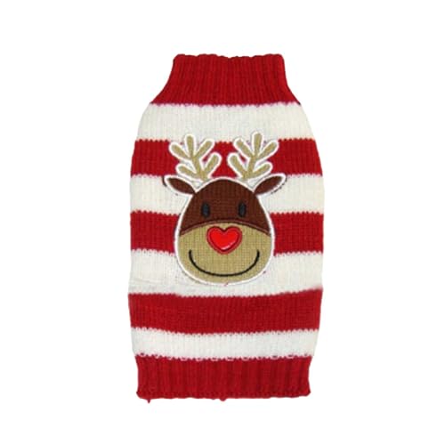 Hundepullover Weihnachten Hund Rollkragenpullover Weihnachten Muster Strickwaren warme Haustier Pullover, Winter Hund Mantel, Pullover Pet-Kostüm für Hundewelpen Party Puppy Geschenk für (Red, XXL) von Kielsjajd
