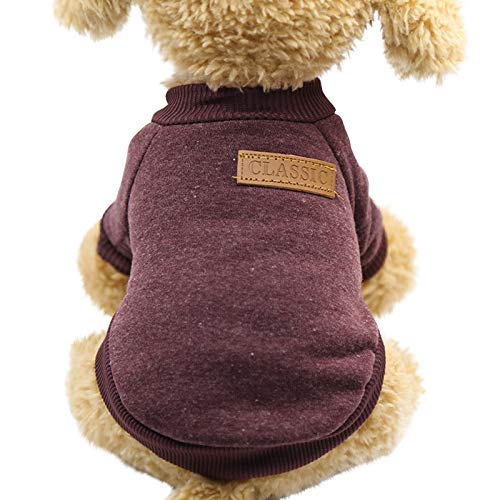 Kielsjajd Hochwertige Hundepullover Warmer Teddypullover Welpenkleidung Katzenwollkampf Zweibeiniger Hund Haustier Haustierkleidung Hundepullover Blau (Brown, S) von Kielsjajd