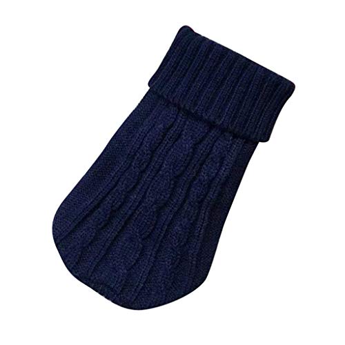 Kielsjajd Hundemantel Strick Mantel für Haustiere, Katzen, Welpen für kleine Pullover, Hundekleidung, Winterjacke, Hundekleidung Hundepullover Gestrickt Kaufen (Navy, M) von Kielsjajd