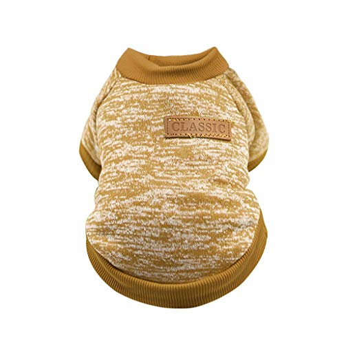 Kielsjajd Hundepullover 60 cm Haustier-Hundewelpen-klassischer Pullover-Fleece-Pullover-Kleidung-Warmer Pullover-Winter Hundepullover Alpaka (Khaki, XL) von Kielsjajd
