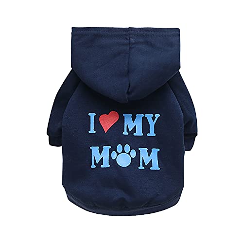 Kielsjajd Hundepullover Für Mittelgroße Hunde Mode Kleintierkostüm T-Shirt Hundemischung Welpe Kleidung Baumwolle Tierkleidung Hundepullover Mit Öffnung Für Geschirr (Navy, S) von Kielsjajd