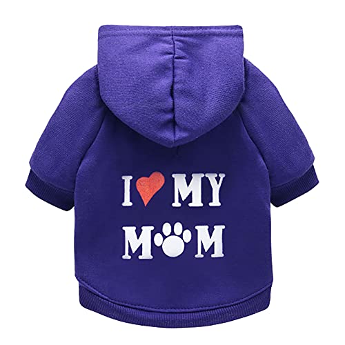 Kielsjajd Hundepullover Für Mittelgroße Hunde Mode Kleintierkostüm T-Shirt Hundemischung Welpe Kleidung Baumwolle Tierkleidung Hundepullover Mit Öffnung Für Geschirr (Purple, S) von Kielsjajd