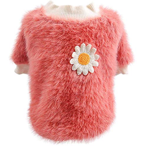 Kielsjajd Hundepullover Mit Geschirr Pullover Pullover Gänseblümchen-Blumen-Hundehals-Kleiner runder Stil für Plüschhunde-Haustierkleidung Hundepullover Online Kaufen (Pink, L) von Kielsjajd