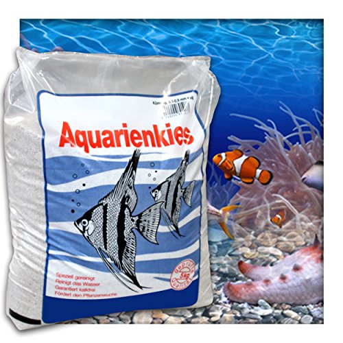 Kieskönig Aquariensand Aquariumsand Bodengrund 0,1-0,9 mm Aquarienkies hochrein Naturweiss 20 kg von Kieskönig