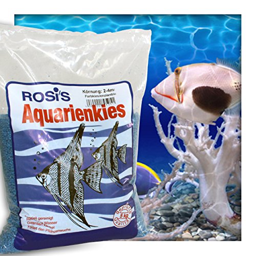 Farbkies Blau Aquarium Deko Kies Aquariengrund Aquariumkies Bodengrund Körnung 2-4 mm 10 kg (2 x 5 kg Beutel) von Kieskönig