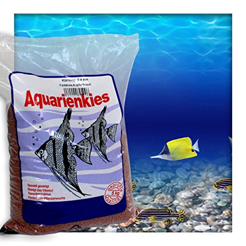 Farbkies Kupferbraun Aquarium Deko Kies Aquariengrund Aquariumkies Bodengrund Körnung 2-4 mm 10 kg (2 x 5 kg Beutel) von Kieskönig