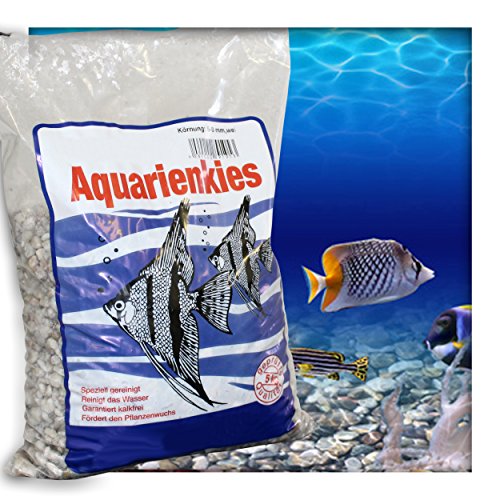 Kieskönig Aquariensand Aquariumsand Bodengrund 5-8 mm Aquarienkies hochrein Naturweiss 20 kg (4 x 5 kg Beutel) von Kieskönig