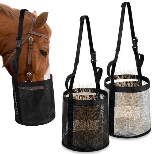 Kifmurase Futterbeutel für Pferde, robustes Netzgewebe mit verstellbarem Riemen, bequemes, atmungsaktives Nacken-Nasenpolster und wasserdichte Unterseite, Maulkorb-Futtertasche zum Aufhängen Kifmurase Futterbeutel für Pferde, robustes Netzgewebe mit verstellbarem Riemen, bequemes, atmungsaktives Nacken-Nasenpolster und wasserdichte Unterseite, Maulkorb-Futtertasche zum Aufhängen von Kifmurase