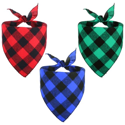 Kifmurase Hundehalstücher für Jungen, groß, Sommer, Frühling, Büffeldruck, verstellbares Hunde-Lätzchen, Taschentuch, Zubehör, Dreieck-Bandanas für mittelgroße und große Hunde, 3 Stück (L, 3 Farben) Kifmurase Hundehalstücher für Jungen, groß, Sommer, Frühling, Büffeldruck, verstellbares Hunde-Lätzchen, Taschentuch, Zubehör, Dreieck-Bandanas für mittelgroße und große Hunde, 3 Stück (L, 3 Farben) von Kifmurase