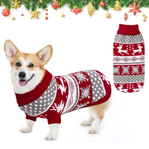 Kiiwah Hundepullover Katzenpullover Weihnachten, Hundepullover Kleine Hunde, Weihnachtspullover Hund, Hundepulli Pullover für Katze Hund Winter Warm (L) von Kiiwah