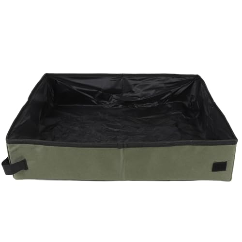 Kikumi Faltbare Katzentoilette, Offener Typ, Wasserdicht, Tragbare Haustiertoilette für Zuhause und auf Reisen, 50 X 40 X 11 cm, Grün Kikumi Faltbare Katzentoilette, Offener Typ, Wasserdicht, Tragbare Haustiertoilette für Zuhause und auf Reisen, 50 X 40 X 11 cm, Grün von Kikumi