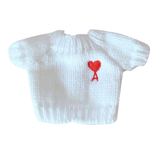 Gefüllte Hundeduppenpullover Bequeme Stilvolle Süße Weihnachtspuppenpullover für 23 cm Spielzeug (Herzmuster) von Kikumi