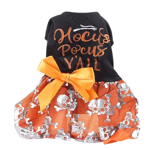 Halloween-Hundekleid, Modisch, Niedliche Fliege, Dekor, Folienprägemuster, Haustier-Halloween-Kostüm Party, Tägliches Fotografieren Halloween-Hundekleid, Modisch, Niedliche Fliege, Dekor, Folienprägemuster, Haustier-Halloween-Kostüm Party, Tägliches Fotografieren von Kikumi