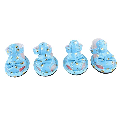 Kikumi Hundesandalen Atmungsaktiv Verhindern, Verstellbares Bogendesign wasserdichte Sommerhundschuhe mit Haken und Schleifengurt (3#) von Kikumi