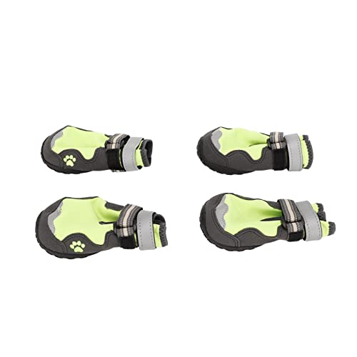 Hundestiefel, 4er-Set, Hundeschuhe, rutschfeste Hundeschuhe, wasserdichte Hundestiefel mit Reflektierenden Riemen für Kleine, Mittelgroße und Große Hunde, Grün (Typ 5 (8,3 x 8,3 Hundestiefel, 4er-Set, Hundeschuhe, rutschfeste Hundeschuhe, wasserdichte Hundestiefel mit Reflektierenden Riemen für Kleine, Mittelgroße und Große Hunde, Grün (Typ 5 (8,3 x 8,3 von Kikumi