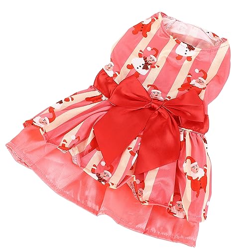 Kikumi Hunde Weihnachtskleidung, Haustier Weihnachtskleid, Weiche, Hautfreundliche, Süße Santa Claus Muster, Hund Weihnachtskleidung für Tägliche Party (XL) von Kikumi