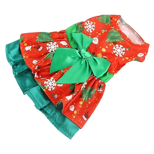 Kikumi Hundekleid, Mode Süßes Weihnachtsbaum -Schneeflockenmuster, Welpen Sommerkleid für Weihnachtsfeier, Tägliche Fotografie (S) von Kikumi
