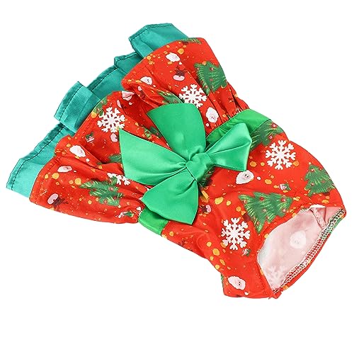 Kikumi Hundekleid, Mode Süßes Weihnachtsbaum -Schneeflockenmuster, Welpen Sommerkleid für Weihnachtsfeier, Tägliche Fotografie (XL) von Kikumi