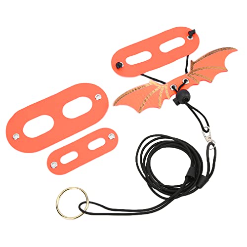 Kikumi Lederreptilien Echsenkabelbaum 3 Verstellbare Echsenleine für Reptilien mit Kühlen Flügeln für Eidechsen Amphibien (Orange) von Kikumi