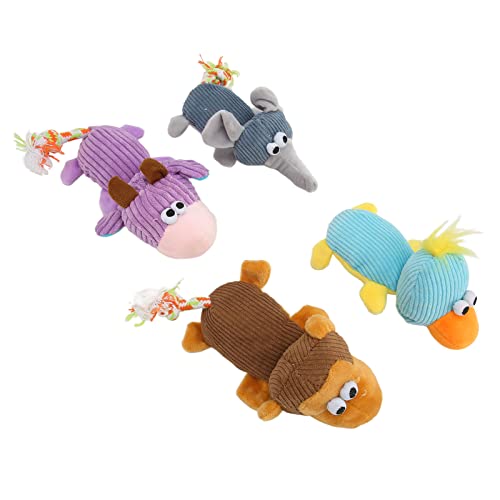 Kikumi Quietschspielzeug für Hunde, 4 Stück, Tiere, Hunde-Plüschspielzeug, Bissfest, Zähneknirschen, Plüsch, Interaktives Kuscheltier, Kauspielzeug für Hunde Kikumi Quietschspielzeug für Hunde, 4 Stück, Tiere, Hunde-Plüschspielzeug, Bissfest, Zähneknirschen, Plüsch, Interaktives Kuscheltier, Kauspielzeug für Hunde von Kikumi