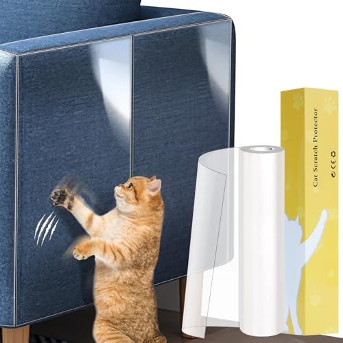Katzen Kratzschutz Folie, Kratzschutz Katze Tape, Kratzschutz für Katzen, Selbstklebend Kratzschutzfolie, Kratzfolie Anti Kratz Tape für Möbel Couch Sofa Wand Tür Schutz(30cm x 3M) von Kilpkonn