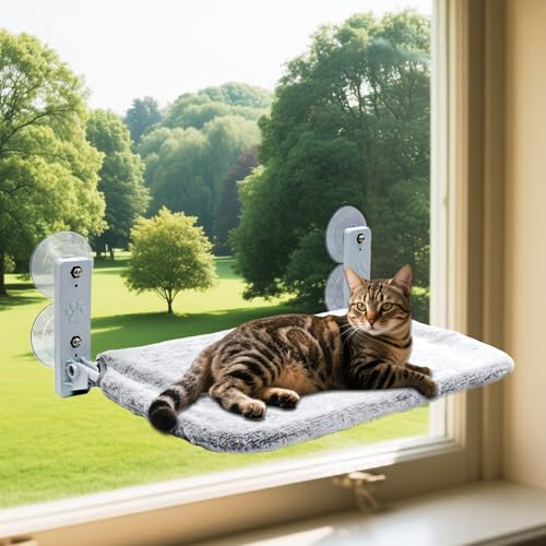 Kiluiu Easy Fold Katzenfensterstange, schnurlose Hängematte, Klappbares Katzenbett mit Reißverschluss, Maschinenwaschbarer Sitz, Stabiler Metallrahmen für große Katzen und Kätzchen (Weiches Kiluiu Easy Fold Katzenfensterstange, schnurlose Hängematte, Klappbares Katzenbett mit Reißverschluss, Maschinenwaschbarer Sitz, Stabiler Metallrahmen für große Katzen und Kätzchen (Weiches von Kiluiu
