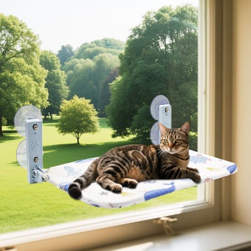 Kiluiu Easy Fold Katzenfensterstange, schnurlose Hängematte, Klappbares Katzenbett mit Reißverschluss, maschinenwaschbarer Sitz, Stabiler Metallrahmen für große Katzen und Kätzchen Kiluiu Easy Fold Katzenfensterstange, schnurlose Hängematte, Klappbares Katzenbett mit Reißverschluss, maschinenwaschbarer Sitz, Stabiler Metallrahmen für große Katzen und Kätzchen von Kiluiu